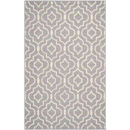 Safavieh 8 x 10 ft. Cambridge Hand Tufted Rug, Large Rectangle - Silver and Ivory CAM141D-8